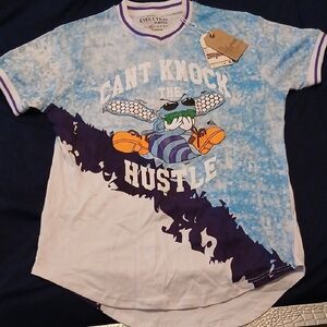 Blue and White Boston-Themed Short Sleeve Tee